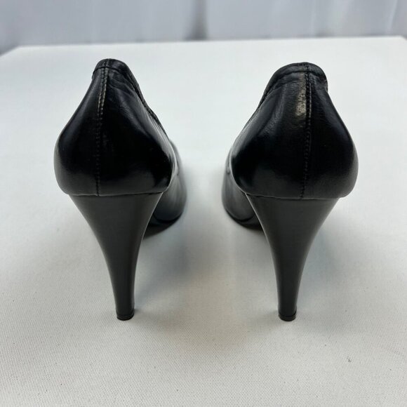 YKX & Co. Womens Round Toe High Heels Slip On Black Size EU 42 US 11 - Picture 7 of 10